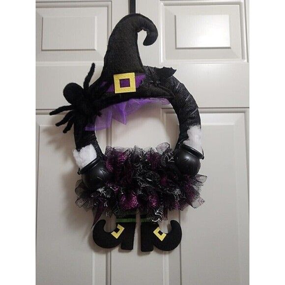 Other - Handmade Witch Halloween Wreath-New